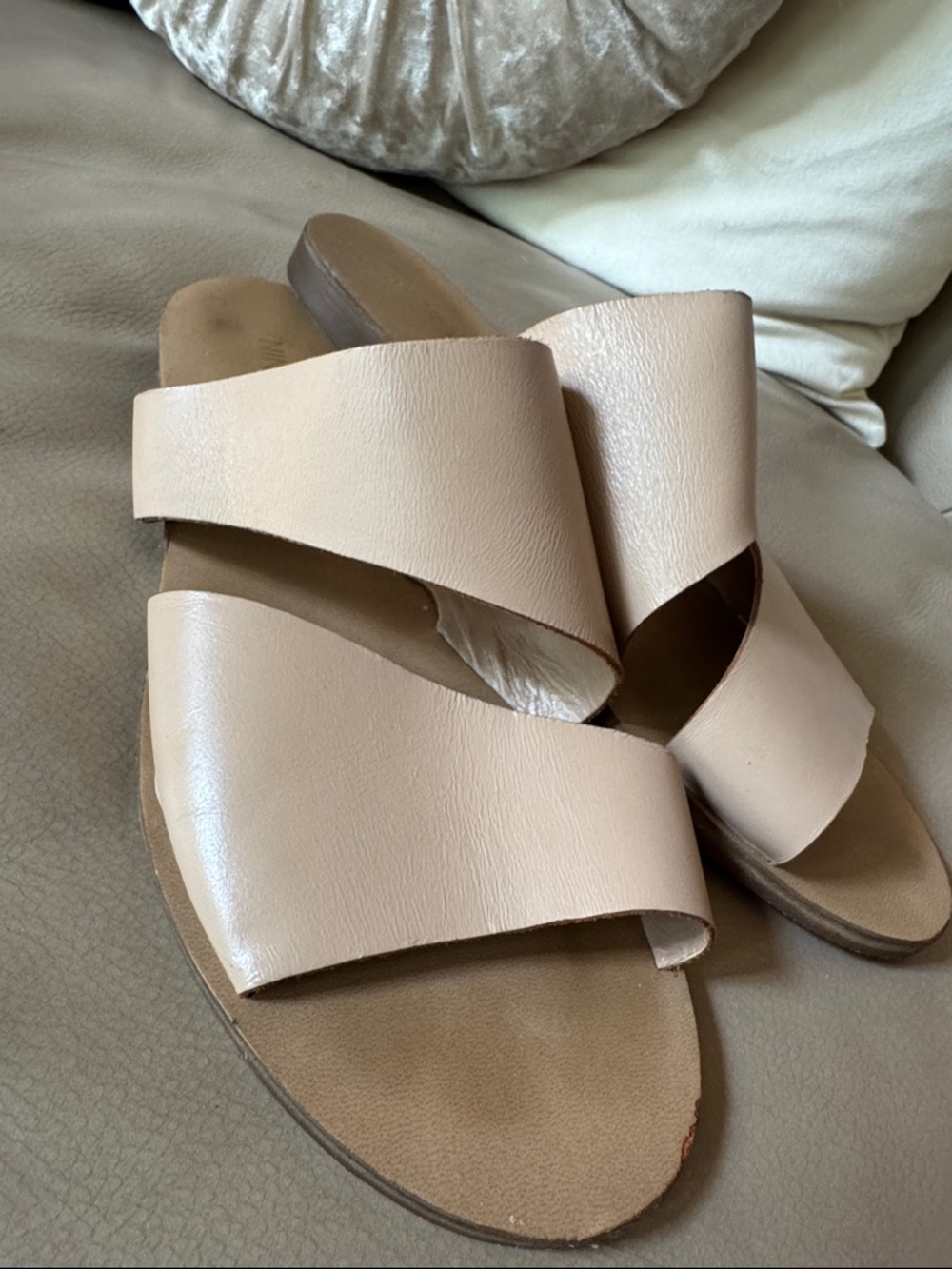 Nine West Nude Slide Sandals